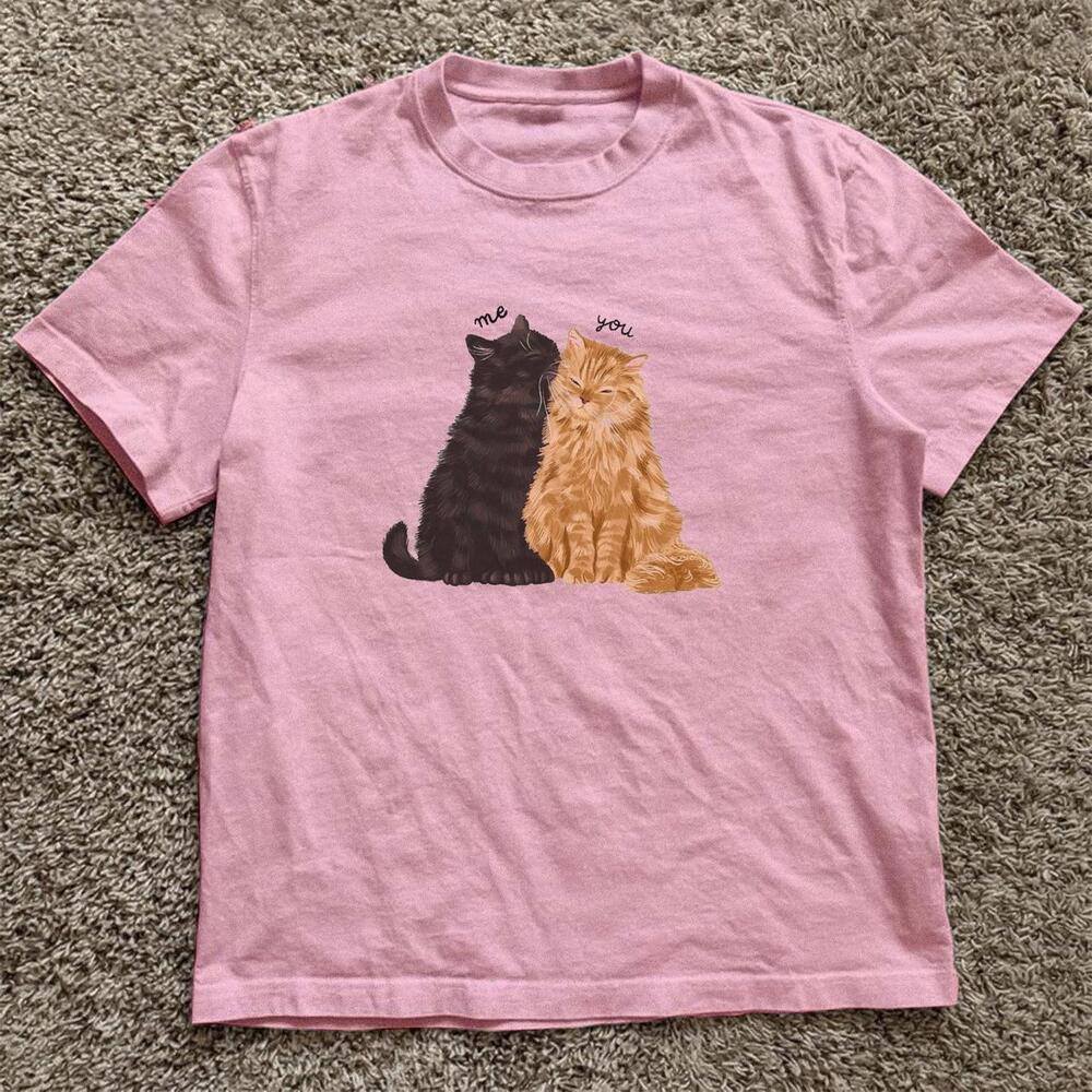 Valentine Cat Lover You And Me Tee 1